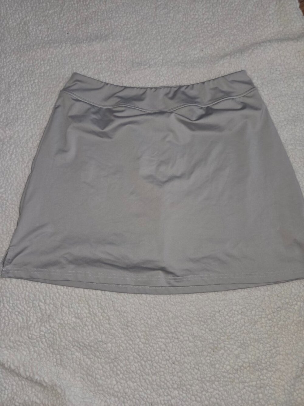 Ekouaer Light Gray Athletic Golf Tennis Skort XL Built-In Shorts